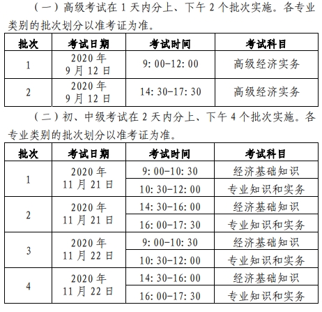 2020北京经济师报名时间及报名流程等考务安排
